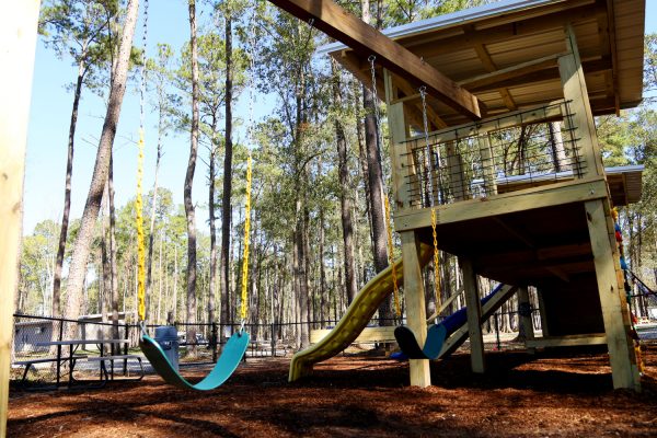 Playground at Fireside RV Resort campground in Robert, Louisiana