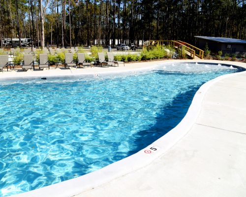 Pool at Fireside RV Resort campground in Robert, Louisiana