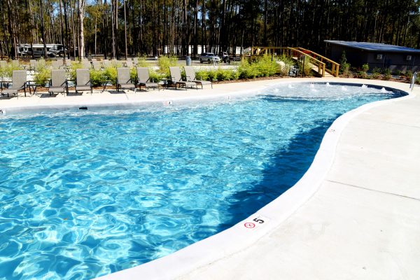 Pool at Fireside RV Resort campground in Robert, Louisiana