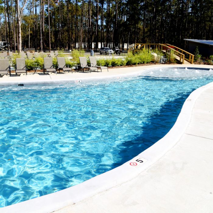 Pool at Fireside RV Resort campground in Robert, Louisiana