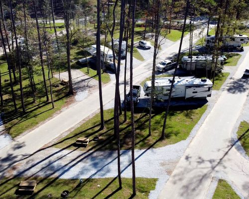 RV camp sites at Fireside RV Resort campground in Robert, Louisiana