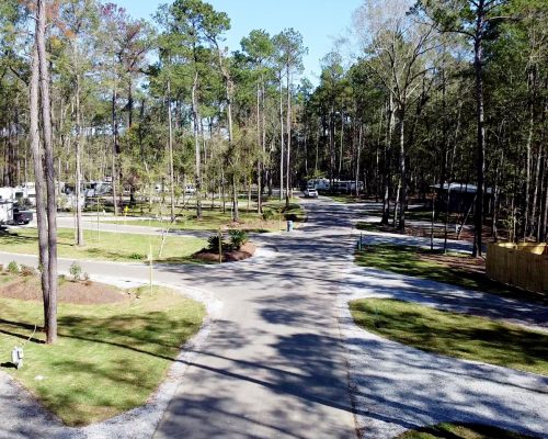 RV camp sites at Fireside RV Resort campground in Robert, Louisiana