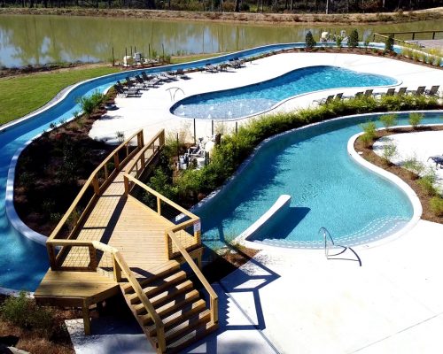 Lazy river at Fireside RV Resort campground in Robert, Louisiana