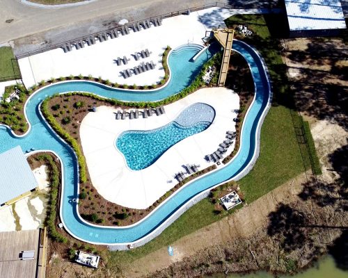 Lazy river at Fireside RV Resort campground in Robert, Louisiana