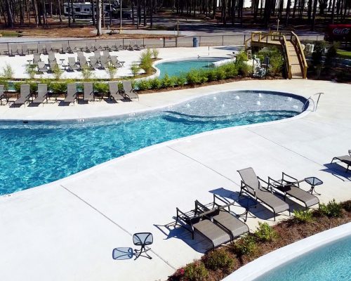 Lazy river at Fireside RV Resort campground in Robert, Louisiana