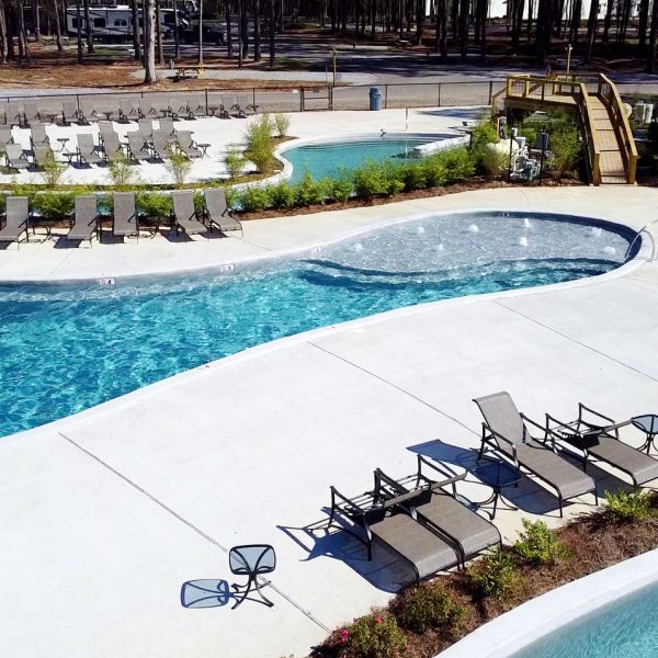 Lazy river at Fireside RV Resort campground in Robert, Louisiana