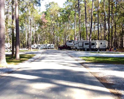 RV camp sites at Fireside RV Resort campground in Robert, Louisiana