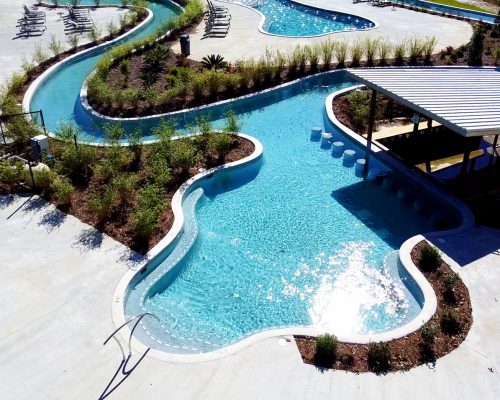 Lazy river at Fireside RV Resort campground in Robert, Louisiana