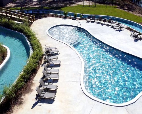 Lazy river at Fireside RV Resort campground in Robert, Louisiana