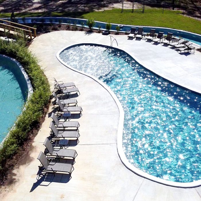 Lazy river at Fireside RV Resort campground in Robert, Louisiana