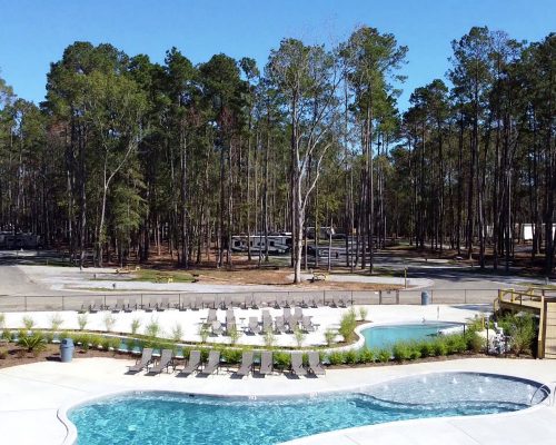 Lazy river at Fireside RV Resort campground in Robert, Louisiana