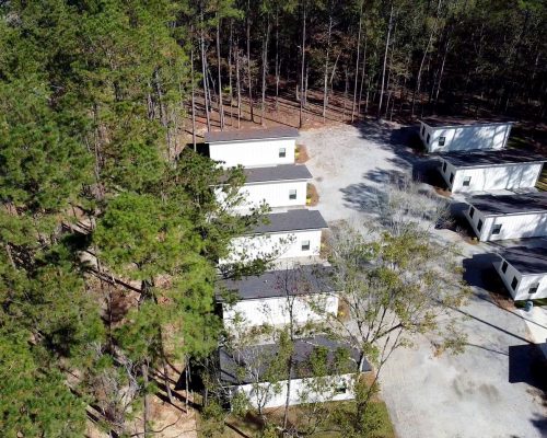 Cabins at Fireside RV Resort campground in Robert, Louisiana