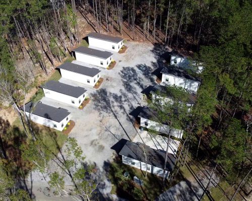 Cabins at Fireside RV Resort campground in Robert, Louisiana