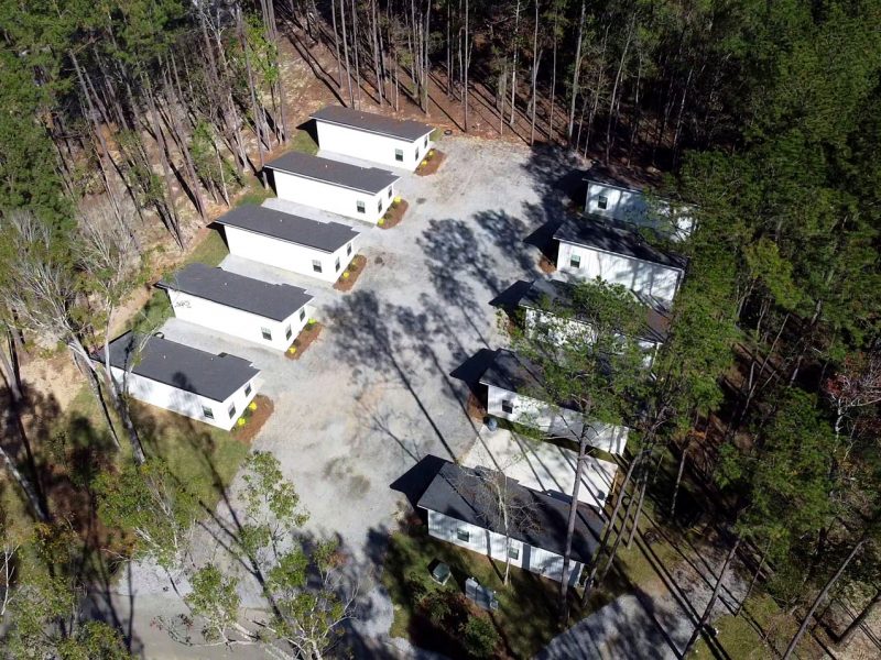 Cabins at Fireside RV Resort campground in Robert, Louisiana