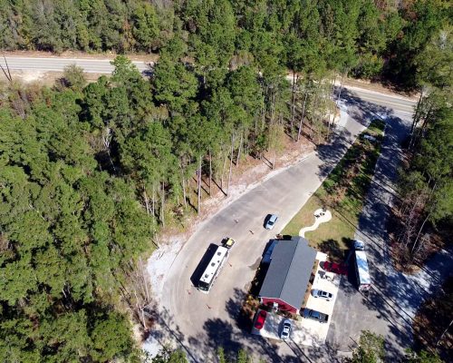 Welcome center at Fireside RV Resort campground in Robert, Louisiana