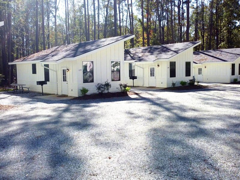 Cabins at Fireside RV Resort campground in Robert, Louisiana